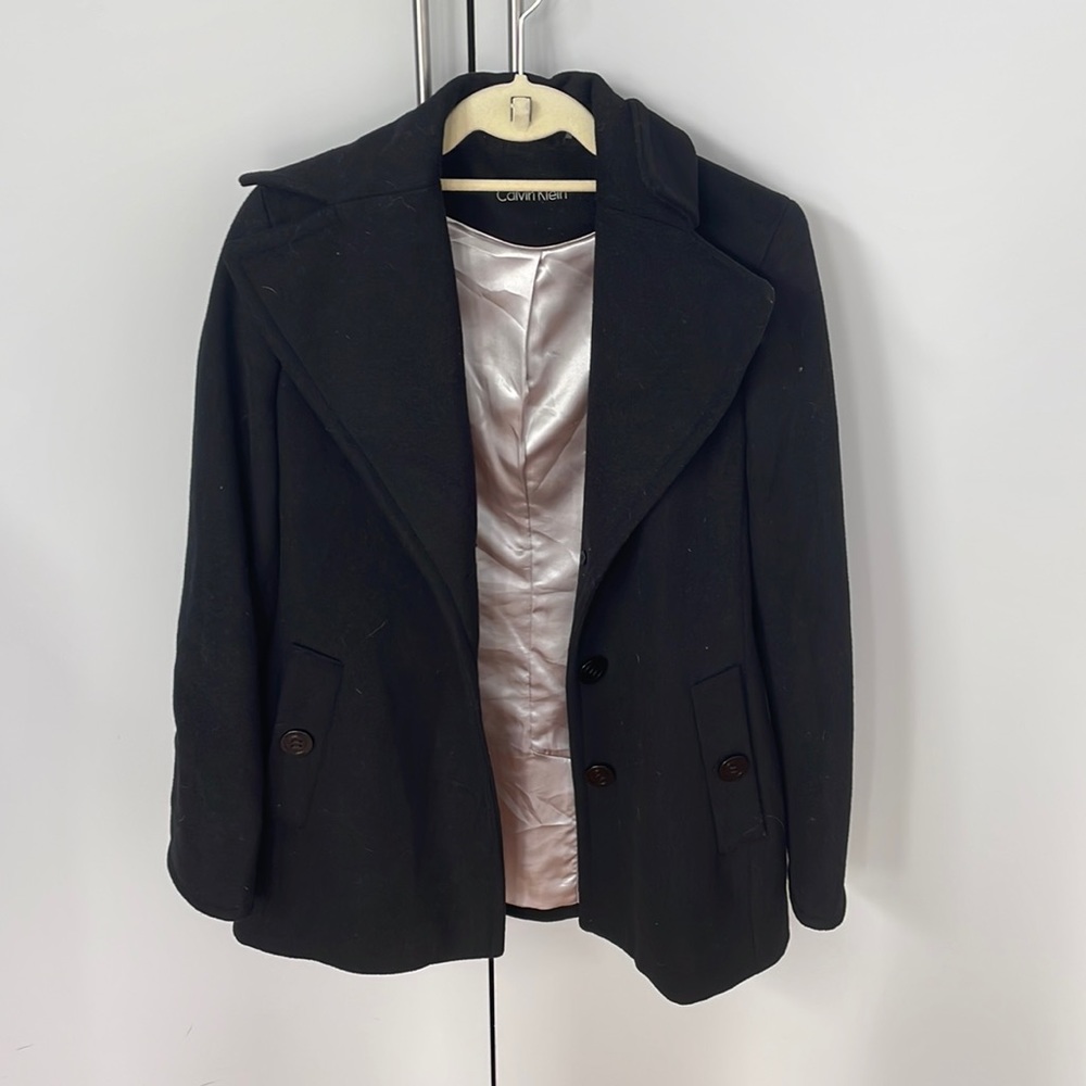 Black Calvin Klein pea coat